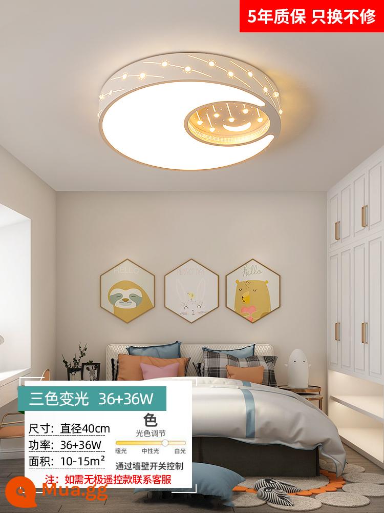 Đèn phòng ngủ 2022 Net Red Led LED trần -Phòng ngủ Đèn chiếu sáng Zhongshan Master Phòng ngủ Trang trí ánh sáng Đèn tối giản hiện đại - Bear Palm Star Moon White 40cm Ba màu↑Phiên bản nâng cấp 36w