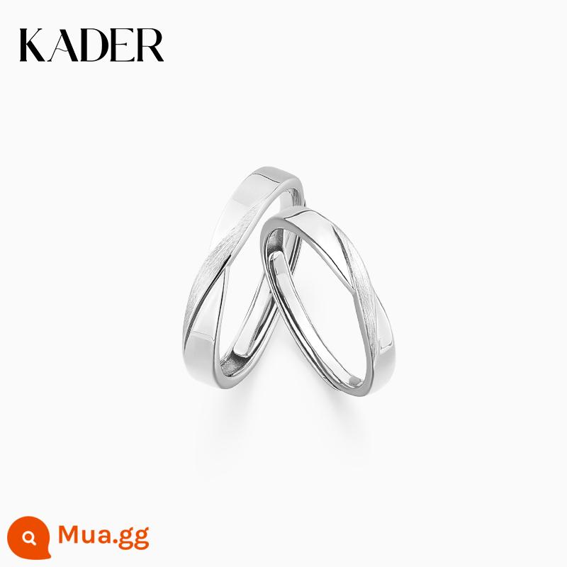 KADER Đôi Nút Thắt Cặp Đôi Nhẫn Bạc Cặp Nhẫn Đồng Bằng Nhẫn Chữ Tùy Chỉnh Quà Cưới Cho Bạn Gái - Nhẫn dành cho cặp song sinh·[Bạc 925] Khai trương