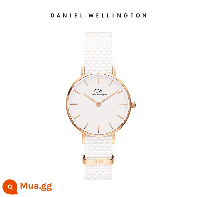 Đồng hồ dw nữ dòng PETITE đồng hồ tròn họa tiết màu trơn 28mm Daniel Wellington flagship store - đĩa trắng trắng RG