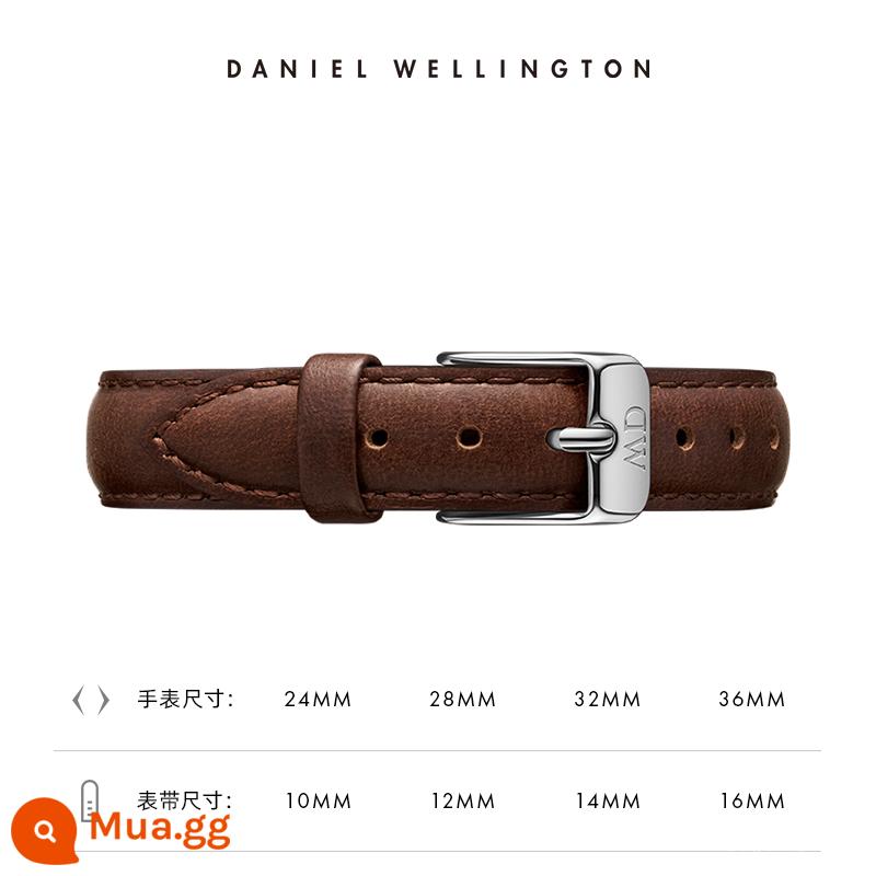 Dây đồng hồ dw Dây da khóa chốt sê-ri PETITE 10/12/14/16mm Daniel Wellington - màu nâu sẫm S