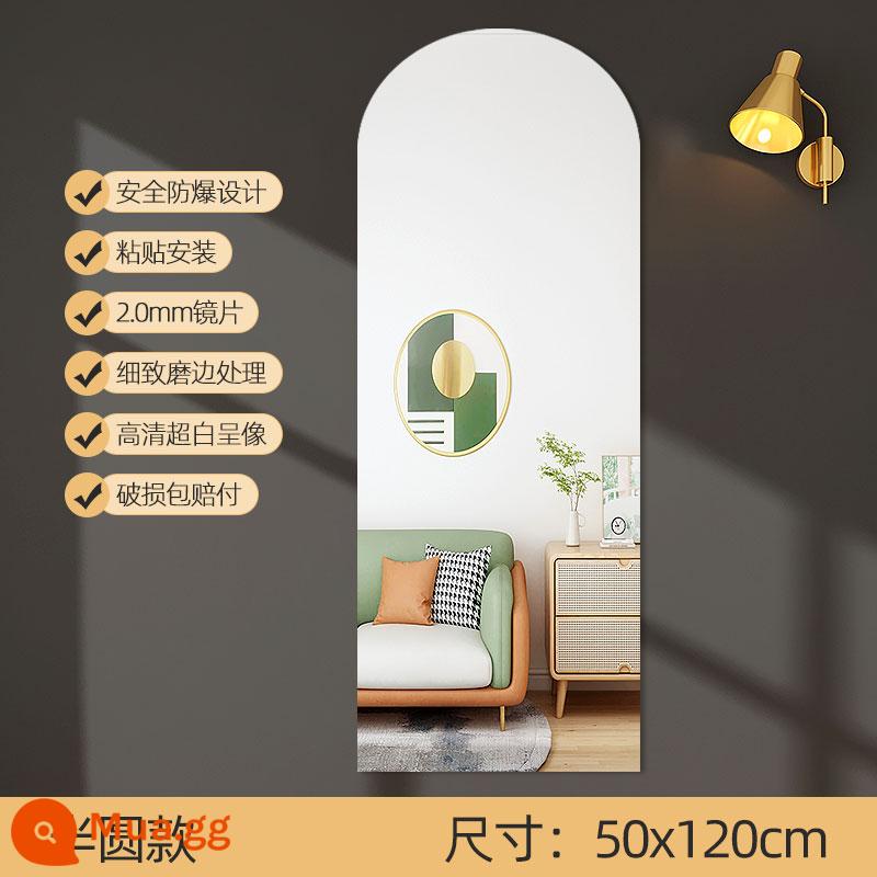 Acrylic Mềm Gương Treo Tường Tự Dán Tường Cao Cấp Nhà Gương Toàn Thân Phòng Ngủ Lắp Gương Dán Gương - Miếng dán gương hình bán nguyệt 50*120cm [độ phân giải cao, không biến dạng, đảm bảo hư hỏng]