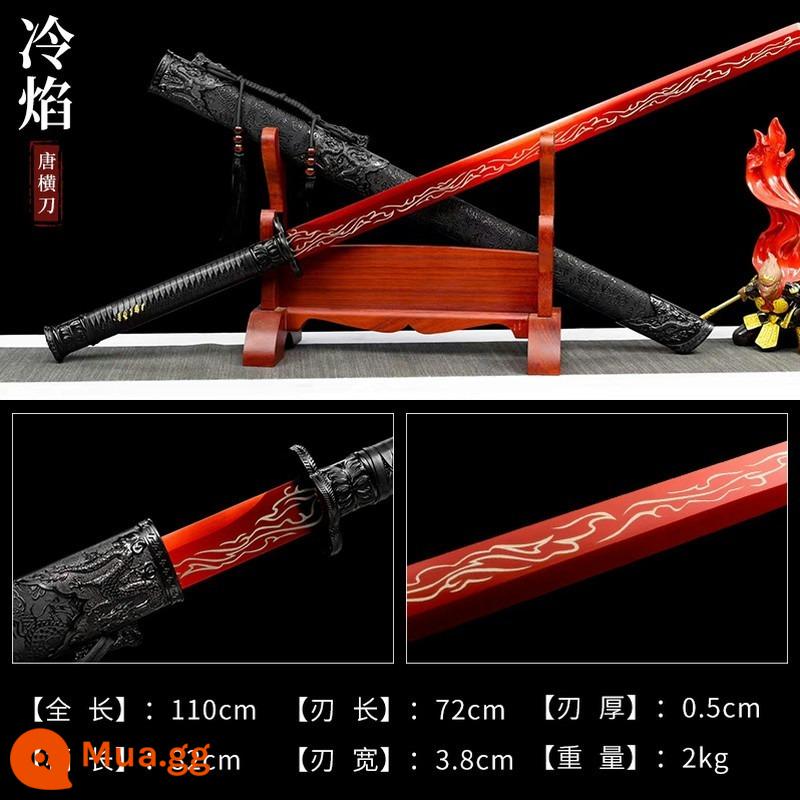 Tang Hengdao Longquan Thành phố thêu con dao mùa xuân tất cả -in -one High Manganese Steel Scetching và trang trí Phiên bản dài của võ thuật thực hành dao thực hành - Ưu đãi đặc biệt Mai [Lửa Lạnh]