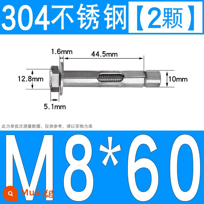 Vít nở kéo sắt mạ kẽm ống nổ vít neo Vít nở M6M8M10M12M14M16M18M20 - Lục giác 304 M8*60[2 cái]