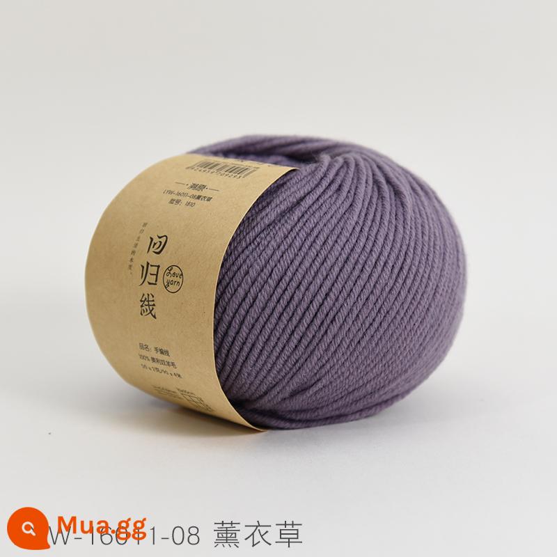 Dòng hồi quy dấu vết trở lại sợi len nguyên chất Merino nguyên chất dày vừa handmade tự làm que kim đan len khăn len bóng - Số 08-Lavender