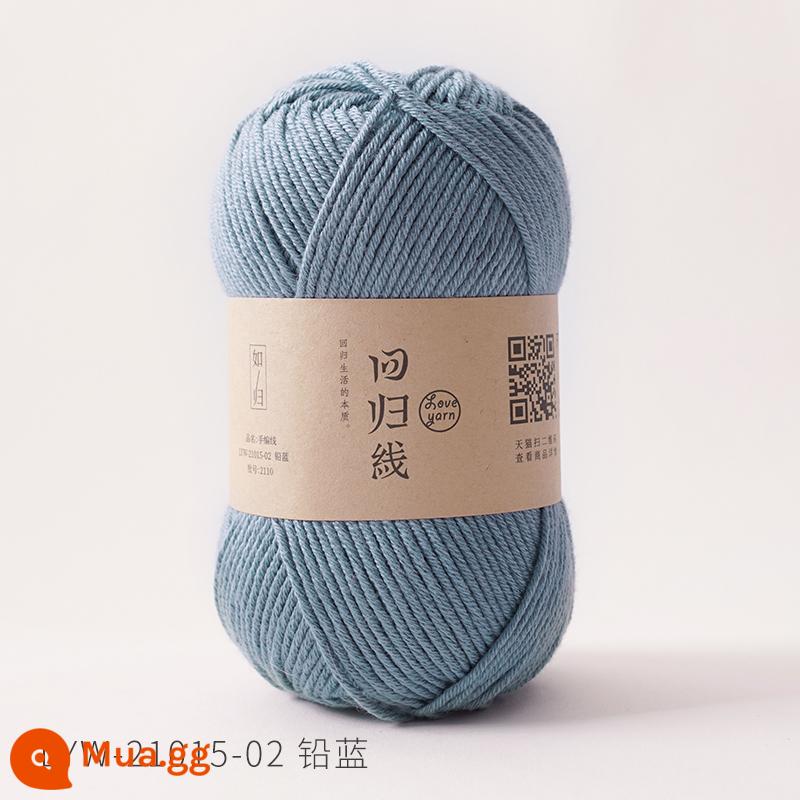 Đường hồi y như ở nhà Len em bé đan tay 70% cotton sợi dài 30% len merino mềm mịn không bai - màu xanh chì