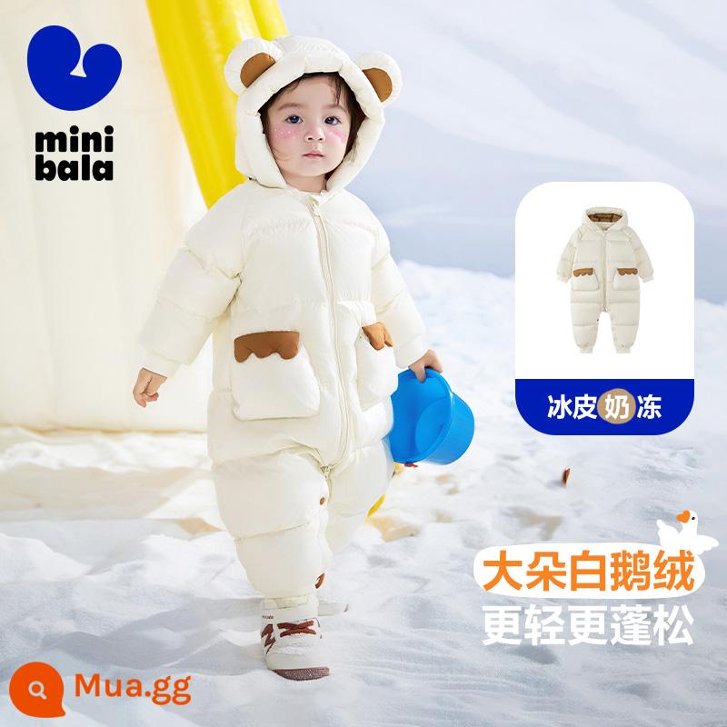 [Ngỗng Xuống] Mini Balabala Bé Trai Và Bé Gái Xuống Jumpsuit Thời Trang Cho Bé Phong Cách Phương Tây Quần Áo Liền Quần Hợp Thời Trang - Lông ngỗng trắng sữa 10501