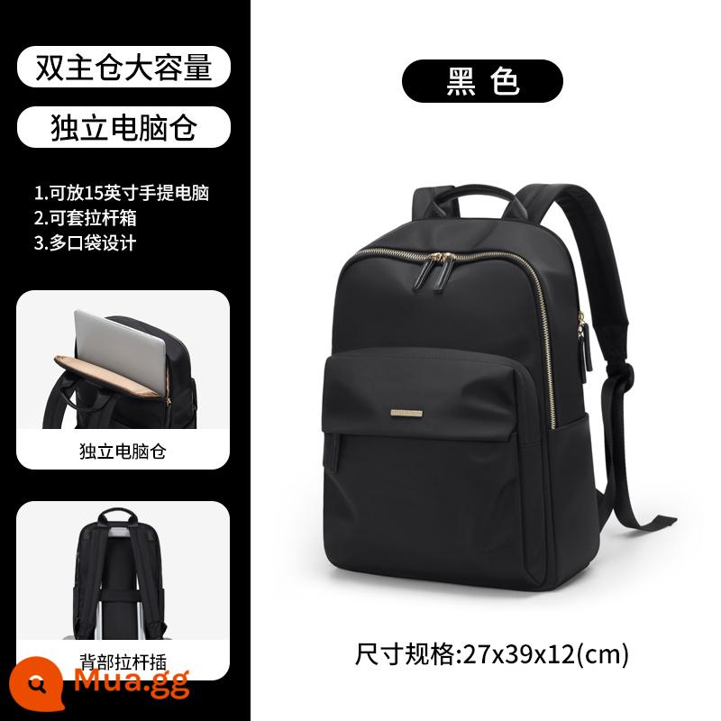 Ba lô golf nữ 2022 New Oxford quay công suất lớn Junior High School School Tag Canvas Máy tính Backpack - 15 inch - màu đen sang trọng.