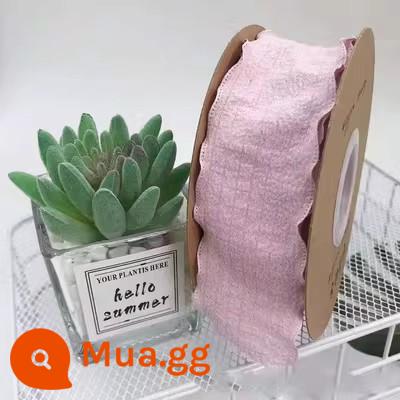 Hộp bánh sinh nhật ruy băng ins sườn gạo trắng Ruy băng tiếng Anh bó hoa hộp quà bao bì hộp dây đeo - Ruy Băng Hồng Hàn Quốc Xanh Nhạt 4cm 9 Mét