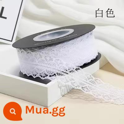 Hộp bánh sinh nhật ruy băng ins sườn gạo trắng Ruy băng tiếng Anh bó hoa hộp quà bao bì hộp dây đeo - Thắt lưng ren trắng 3cm size 25