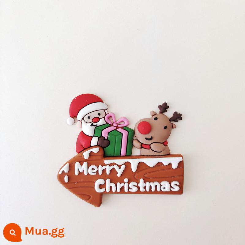 Internet nổi tiếng Giáng Sinh trong suốt di động xô trang trí bánh Ông Già Noel nai sừng tấm kem dâu xô món tráng miệng hộp đóng gói - Gạc mũi tên ông già cao su mềm Giáng sinh 10 chiếc