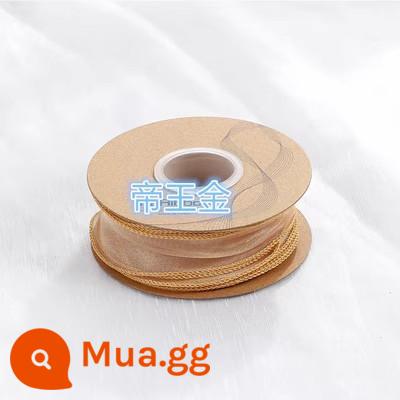 Hộp bánh sinh nhật ruy băng ins sườn gạo trắng Ruy băng tiếng Anh bó hoa hộp quà bao bì hộp dây đeo - Sợi đuôi cá vàng Violet Imperial 10 yards