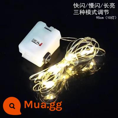 1 mét LED bó hoa chuỗi đèn điện tử người nổi tiếng Internet trang trí bánh nhỏ đèn nhiều màu sắc chuỗi ánh sáng nhấp nháy đầy hơi thở của em bé đèn ngôi sao sinh nhật - Dây đèn màu ấm dài 1 mét - 3 mức điều chỉnh