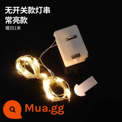 1 mét LED bó hoa chuỗi đèn điện tử người nổi tiếng Internet trang trí bánh nhỏ đèn nhiều màu sắc chuỗi ánh sáng nhấp nháy đầy hơi thở của em bé đèn ngôi sao sinh nhật - Dây đèn màu ấm dài 1 mét - luôn bật