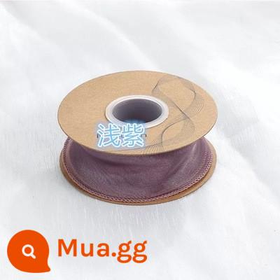 Hộp bánh sinh nhật ruy băng ins sườn gạo trắng Ruy băng tiếng Anh bó hoa hộp quà bao bì hộp dây đeo - Sợi đuôi cá tím nước mắm vàng 10 thước