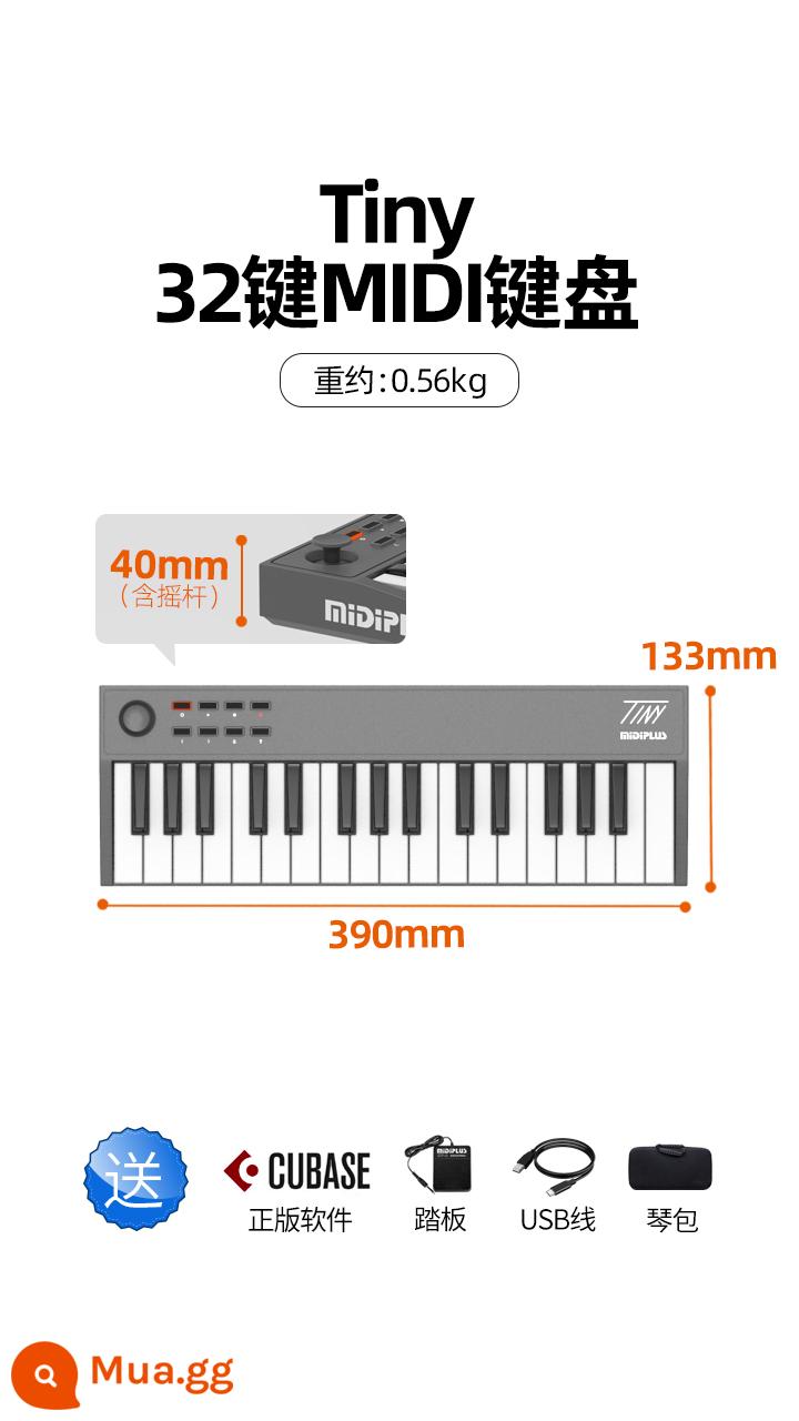 MiDiPLUS TINY + Bộ điều khiển âm nhạc điện tử mini pad 32 phím Bàn phím MIDI - [TINY] + túi biểu diễn (không có phiên bản pad)