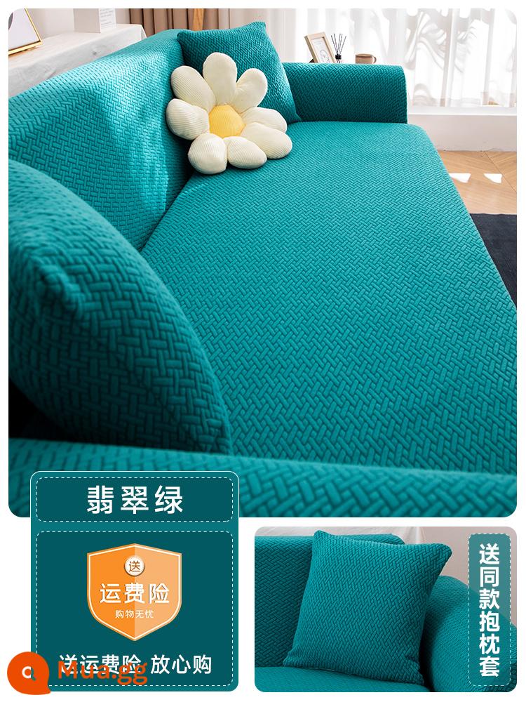 Bọc ghế sofa đàn hồi bao gồm tất cả một mảnh chống trượt bảo vệ hiện đại đơn giản bốn mùa phổ đầy đủ bao gồm vải - Taffeta-Xanh ngọc lục bảo