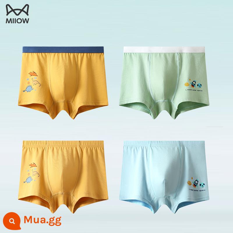 Cat people quần lót bé trai cotton nguyên chất quần boxer trẻ em kháng khuẩn 100% quần đùi cotton trẻ em trung và lớn quần boxer thiếu niên - 15172122