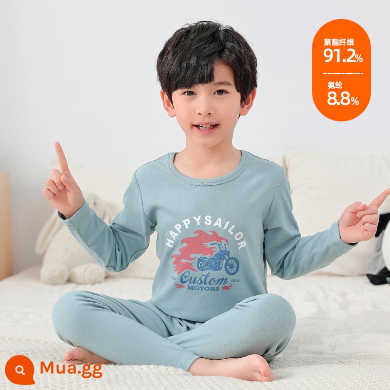 Quần áo mùa thu và quần vệ sinh dành cho bé trai Catman Quần áo và quần cotton sưởi ấm trẻ em bằng cotton nguyên chất cho trẻ em vừa và lớn Áo len cotton cho mùa xuân, mùa thu và mùa đông - 21829[Cổ muỗng]