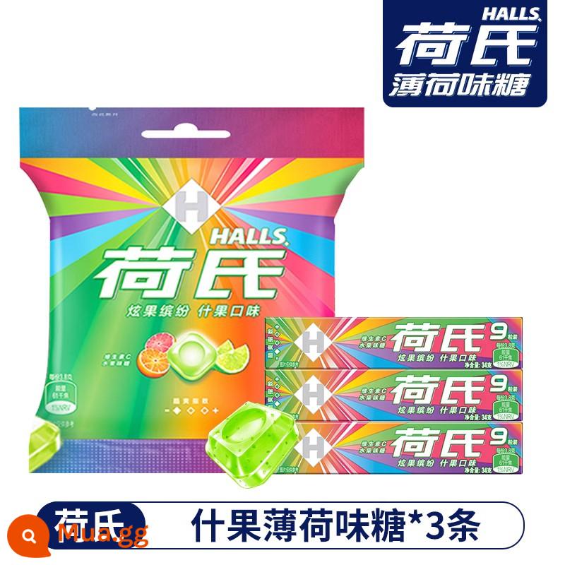 Ho's Mint Candy Snack Mạnh và Mát - [Dòng 3 thanh VC] Bạc hà trái cây các loại*3 thanh, chỉ 7,66