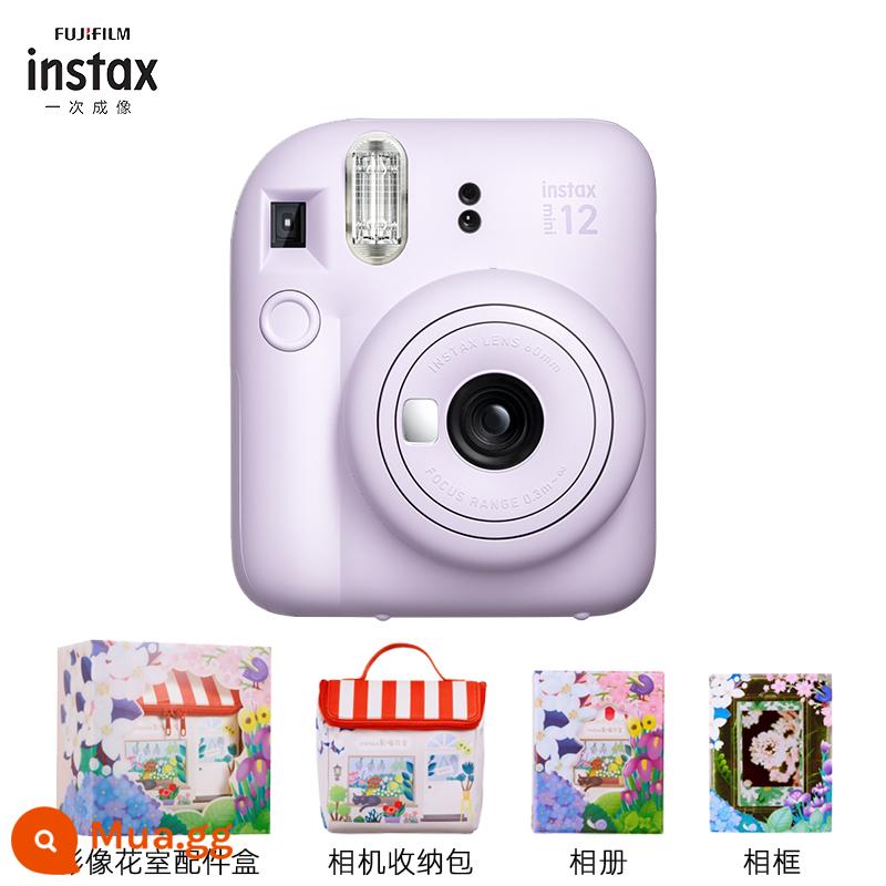 Fuji đứng Polaroid đánh lừa máy ảnh gói instax mini12 với giấy ảnh phong cách sinh viên hộp quà làm đẹp nữ - Iris Tím Đăng ảnh và nhận ốp lưng bảo vệ