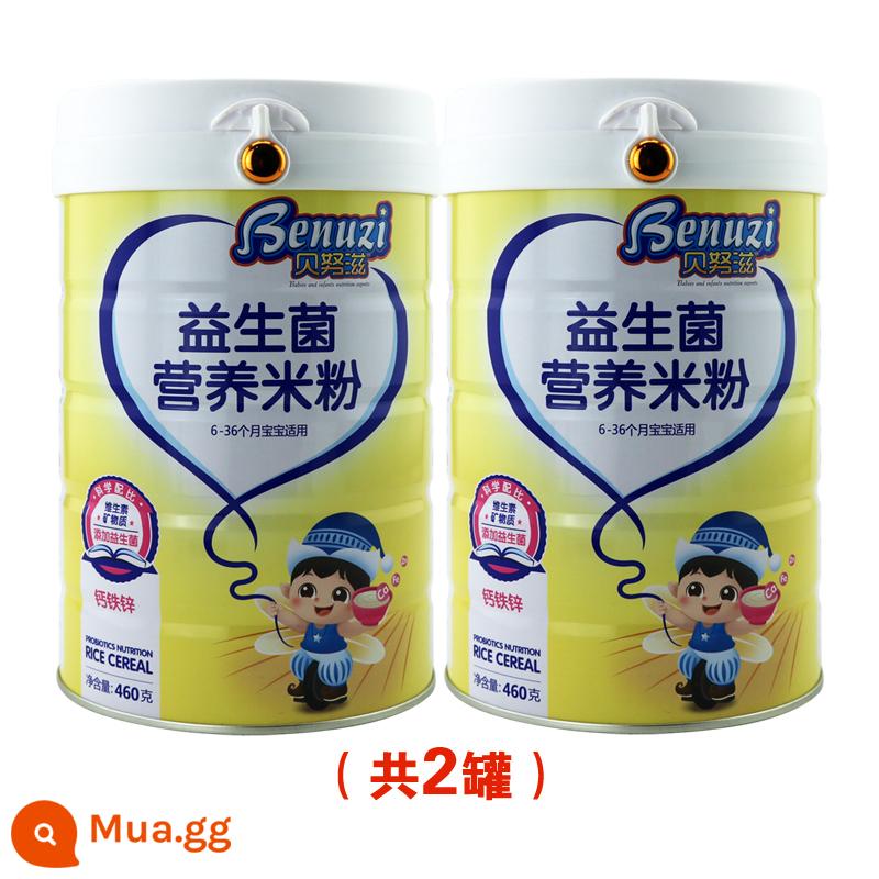 Bột gạo dinh dưỡng men vi sinh Bennuzi 460g đóng hộp cho trẻ sơ sinh canxi sắt kẽm thực phẩm không chủ yếu bột gạo có hàm lượng sắt cao - Canxi, sắt và kẽm (mua 1 tặng 2 lon)