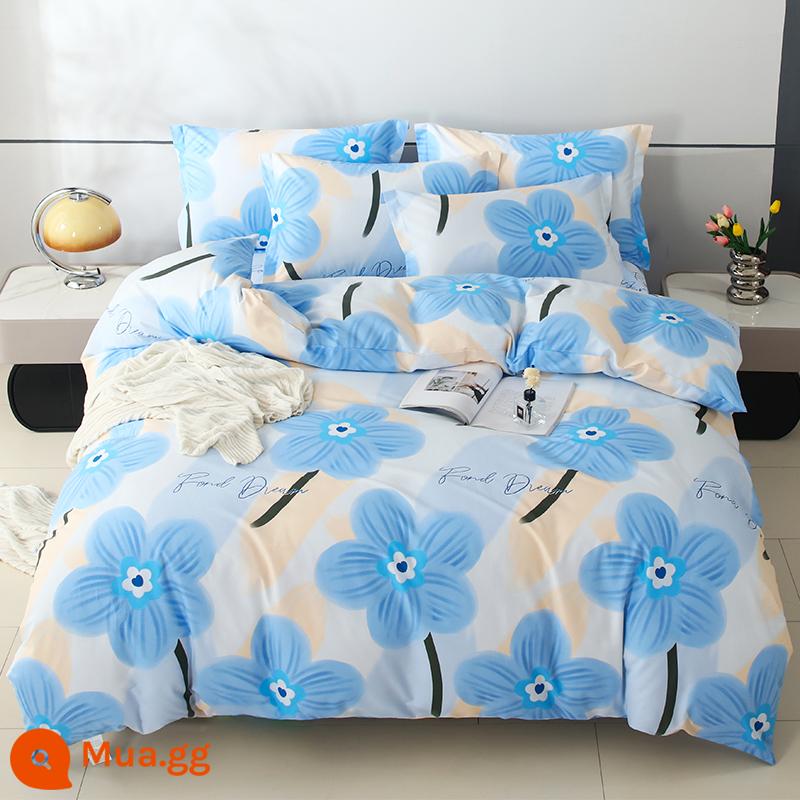 Chăn bông nguyên chất vỏ chăn đơn vỏ chăn cotton đơn 150x200x230 ký túc xá đơn 1.5m chăn đơn trẻ em - biển hoa