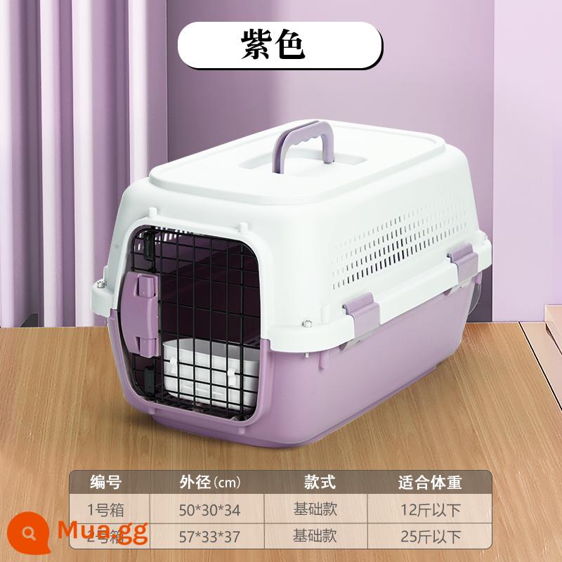 Pet air box cat check box dog out xe xách tay lồng chó chó vừa và nhỏ vali Air China - Mẫu Boeing [màu tím]