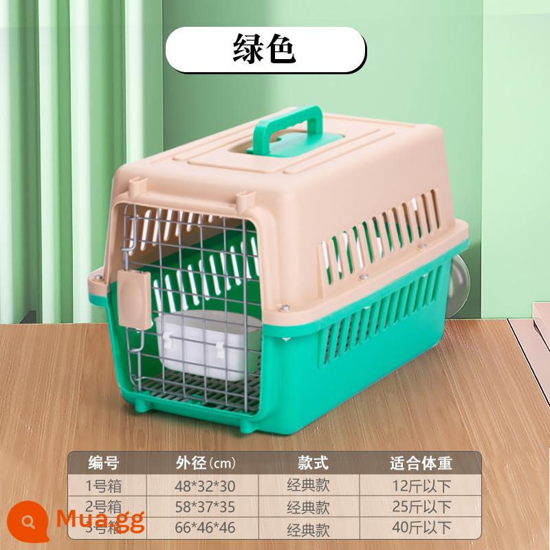 Pet air box cat check box dog out xe xách tay lồng chó chó vừa và nhỏ vali Air China - Cổ điển dày [xanh] chất lượng cao