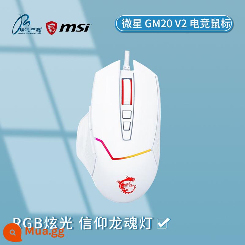 MSI/MSI DS102 văn phòng chơi game chuột cơ máy tính để bàn máy tính xách tay chuột có dây ăn gà tour - GM20 V2 màu trắng