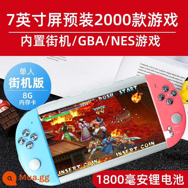 [Màn hình lớn 7 inch] Hộp kho báu Overlord psp3000 máy chơi game cầm tay câu đố trẻ em cổ điển Tetris hoài cổ cổ điển FC cầm tay di động Pokemon Street Fighter arcade gba - Màn hình 7 inch/8G đỏ và xanh [2000 trò chơi]