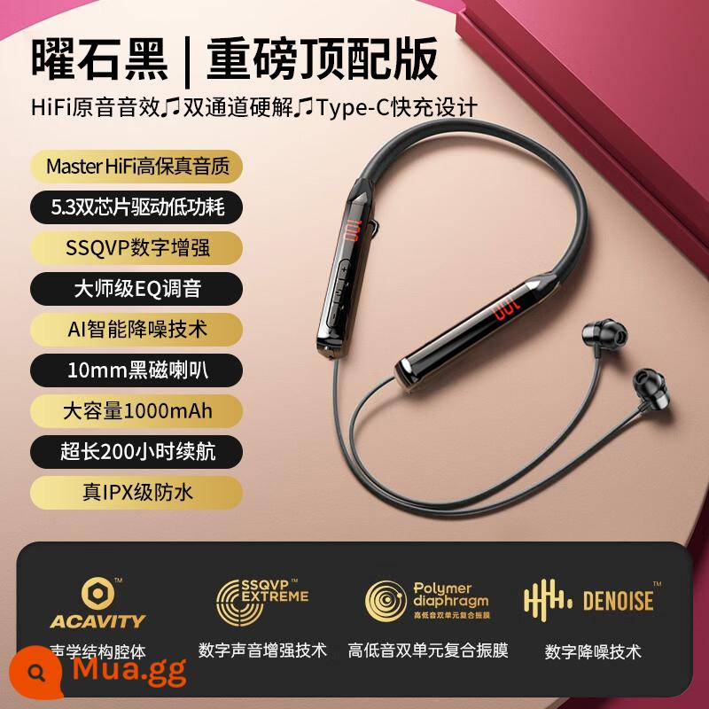 Thích hợp cho tai nghe Bluetooth đeo cổ vivo Trò chơi thể thao chống ồn HD chính hãng chính hãng - Phiên bản hàng đầu Obsidian Black [Bảo hành thay thế ✔ Hiệu ứng âm thanh Histen ✔ thời lượng pin dài 200 giờ]