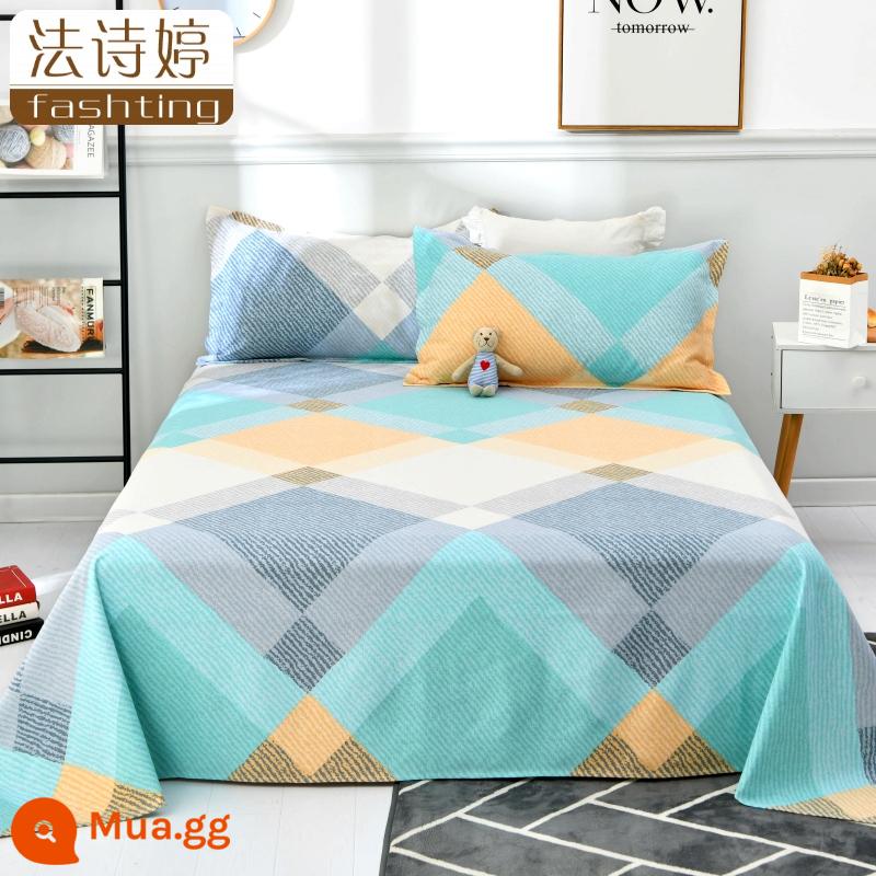 Ga trải giường cotton dày tấm đơn 100 cotton tấm vải thô cũ 1 mét 51,8m học sinh đơn 1,2 bộ ba mảnh - Sri Lanka