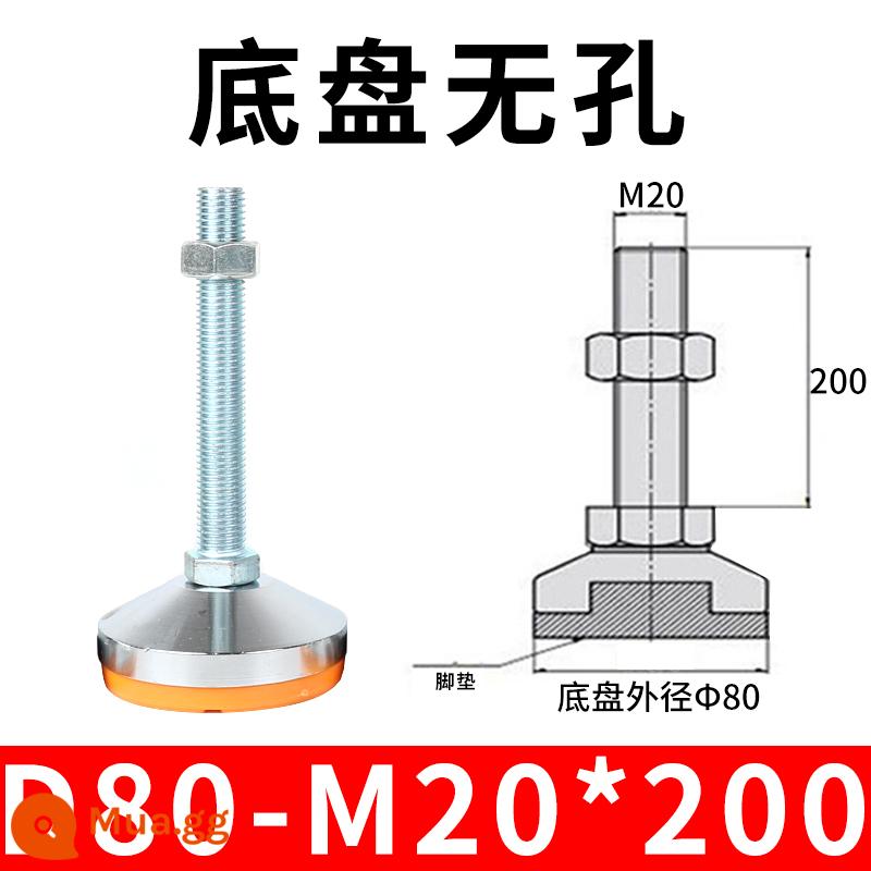 Nặng chân cốc cố định chân thép carbon chống trượt kim loại vít điều chỉnh máy chân m12 hỗ trợ điều chỉnh chân m16 - Mai 80-20x200