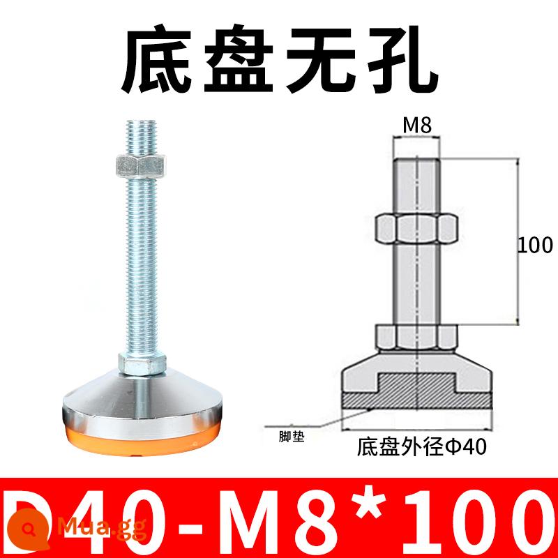 Nặng chân cốc cố định chân thép carbon chống trượt kim loại vít điều chỉnh máy chân m12 hỗ trợ điều chỉnh chân m16 - 40-8x100