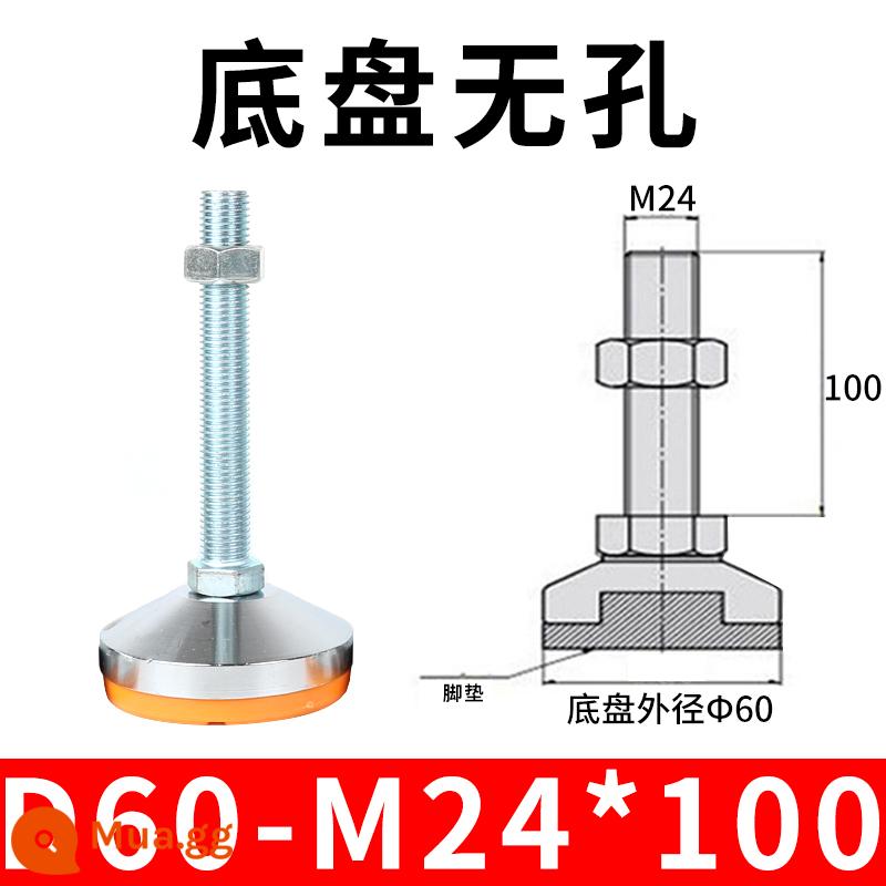 Nặng chân cốc cố định chân thép carbon chống trượt kim loại vít điều chỉnh máy chân m12 hỗ trợ điều chỉnh chân m16 - Trắng 60-24x100