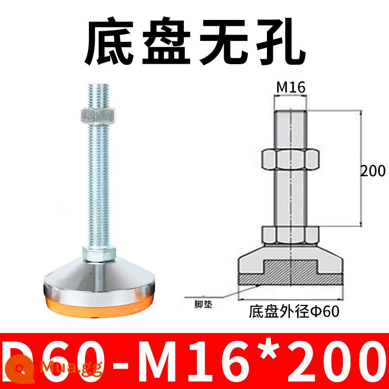 Nặng chân cốc cố định chân thép carbon chống trượt kim loại vít điều chỉnh máy chân m12 hỗ trợ điều chỉnh chân m16 - 60-16x200