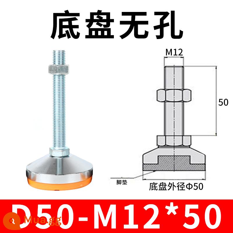 Nặng chân cốc cố định chân thép carbon chống trượt kim loại vít điều chỉnh máy chân m12 hỗ trợ điều chỉnh chân m16 - 50-12x50