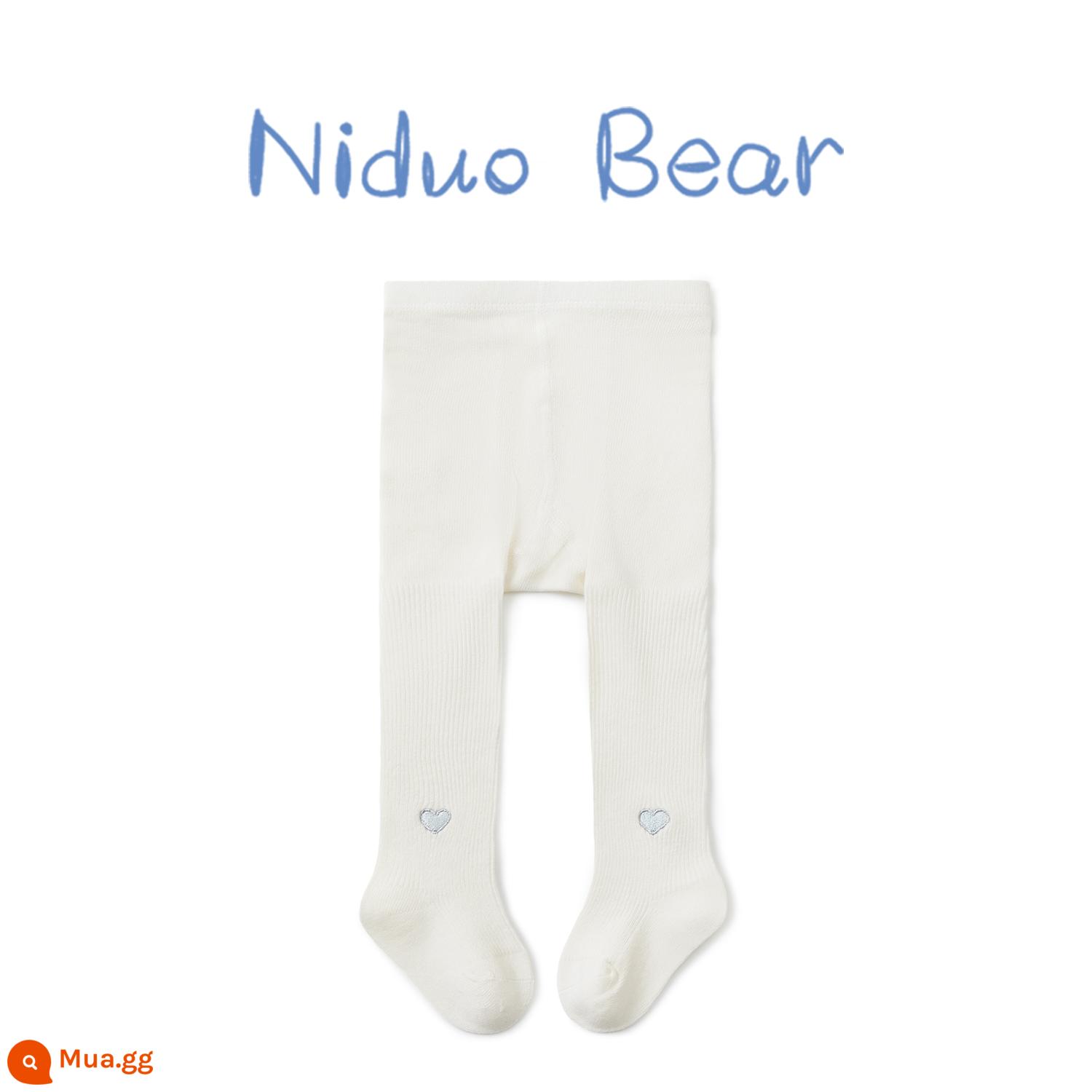 Nidobear 2022 Bé Gái Quần Xuân Thu Quần Legging Trẻ Em Quần Bé Ống Dài Quần Cotton Nguyên Chất - SL110 màu trắng ngà