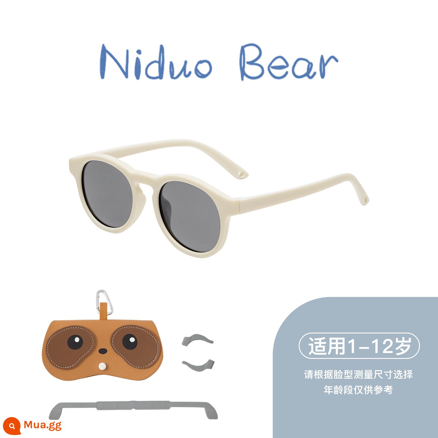 Nido Bear 2023 Mùa Xuân Và Mùa Hè Kính Mát Trẻ Em Bé Trai Và Bé Gái Chống Tia UV Cho Bé Kính Mát Trẻ Em - GM0001 kem trắng