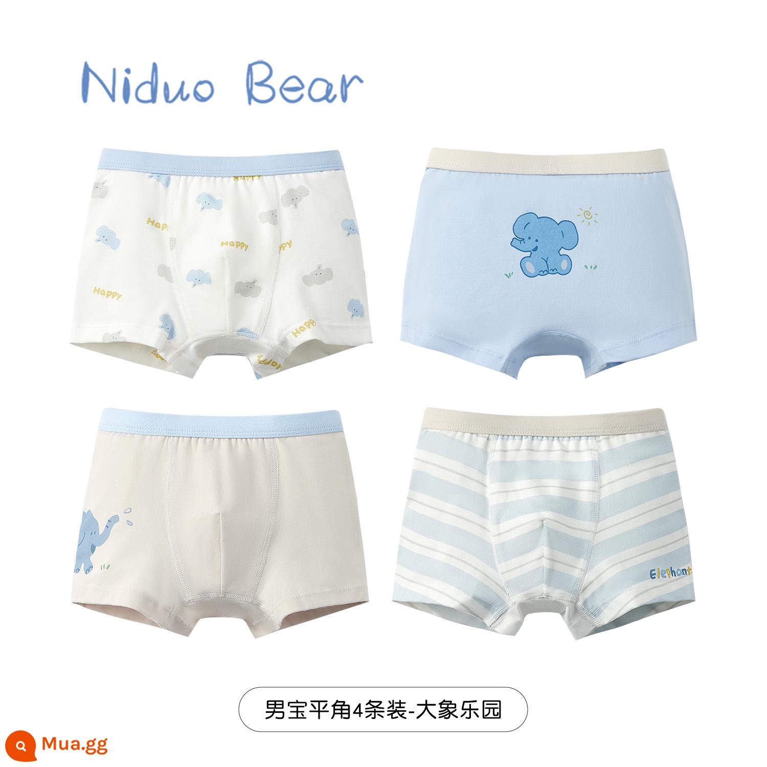 Quần lót trẻ em gấu Nido bé trai cotton bé trai quần đùi trẻ em bốn góc quần đùi trẻ em vừa và lớn - TB828+TB830 (gói bốn) [60 chất kháng khuẩn]