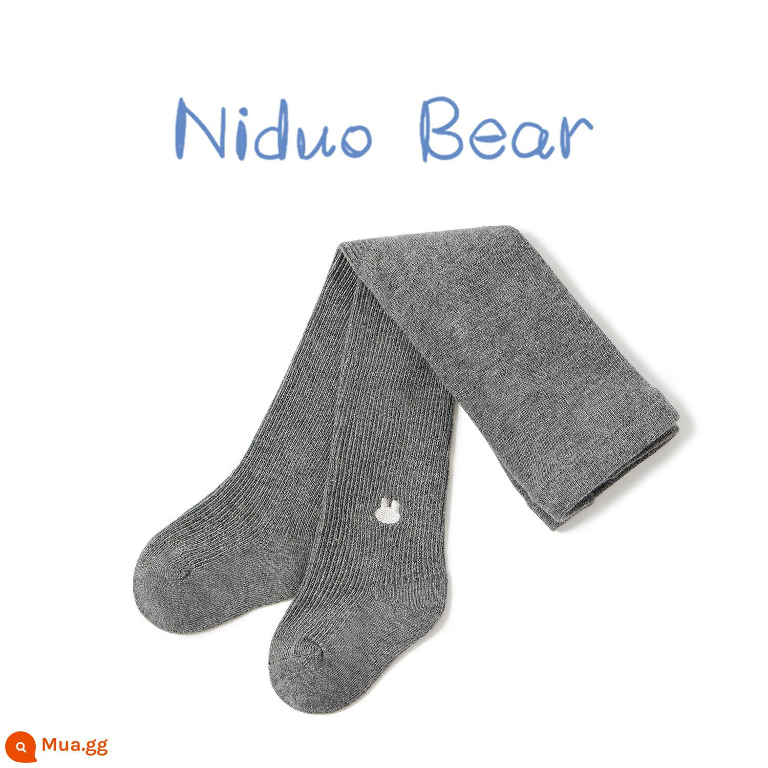 Nidobear 2022 Bé Gái Quần Xuân Thu Quần Legging Trẻ Em Quần Bé Ống Dài Quần Cotton Nguyên Chất - WL112 màu xám đậm