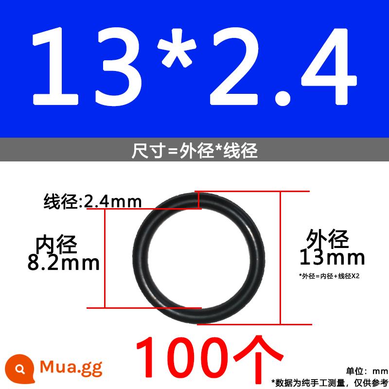 O-ring van công nghiệp van khí miễn phí vận chuyển con dấu chịu áp lực cao màu đen Dingqing flo cao su skeleton con dấu dầu chịu mài mòn hộp sửa chữa - Nitrile bên ngoài 13*2.4 [100 miếng]