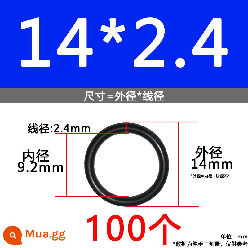 O-ring van công nghiệp van khí miễn phí vận chuyển con dấu chịu áp lực cao màu đen Dingqing flo cao su skeleton con dấu dầu chịu mài mòn hộp sửa chữa - Nitrile bên ngoài 14*2.4 [100 miếng]