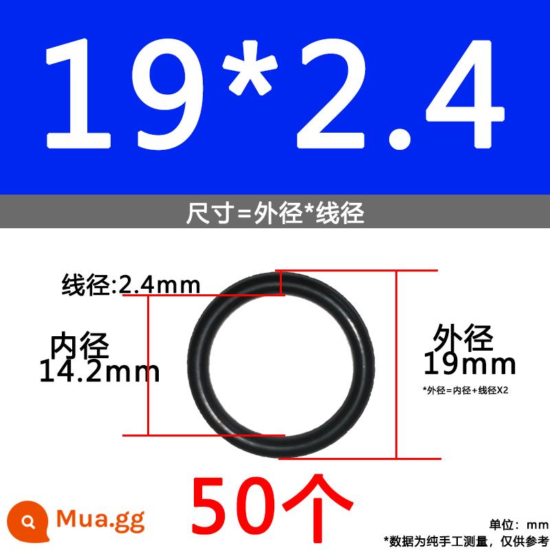 O-ring van công nghiệp van khí miễn phí vận chuyển con dấu chịu áp lực cao màu đen Dingqing flo cao su skeleton con dấu dầu chịu mài mòn hộp sửa chữa - Nitrile bên ngoài 19*2.4[50 miếng]