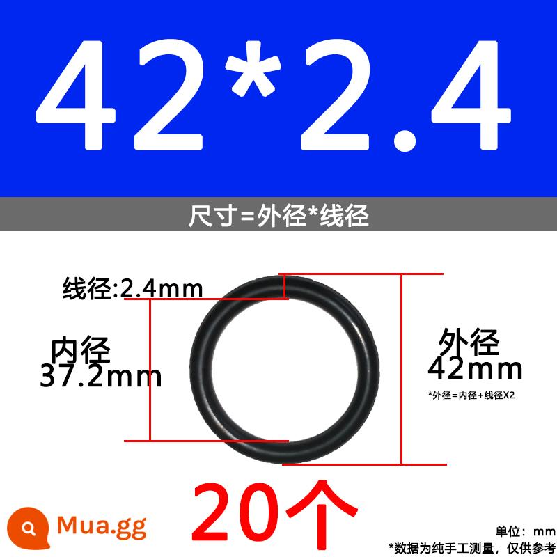 O-ring van công nghiệp van khí miễn phí vận chuyển con dấu chịu áp lực cao màu đen Dingqing flo cao su skeleton con dấu dầu chịu mài mòn hộp sửa chữa - Nitrile bên ngoài 42*2.4[20 miếng]