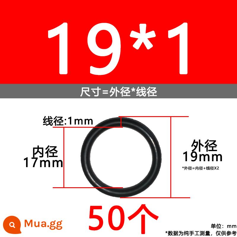 O-ring van công nghiệp van khí miễn phí vận chuyển con dấu chịu áp lực cao màu đen Dingqing flo cao su skeleton con dấu dầu chịu mài mòn hộp sửa chữa - Nitrile bên ngoài 19*1[50 chiếc]