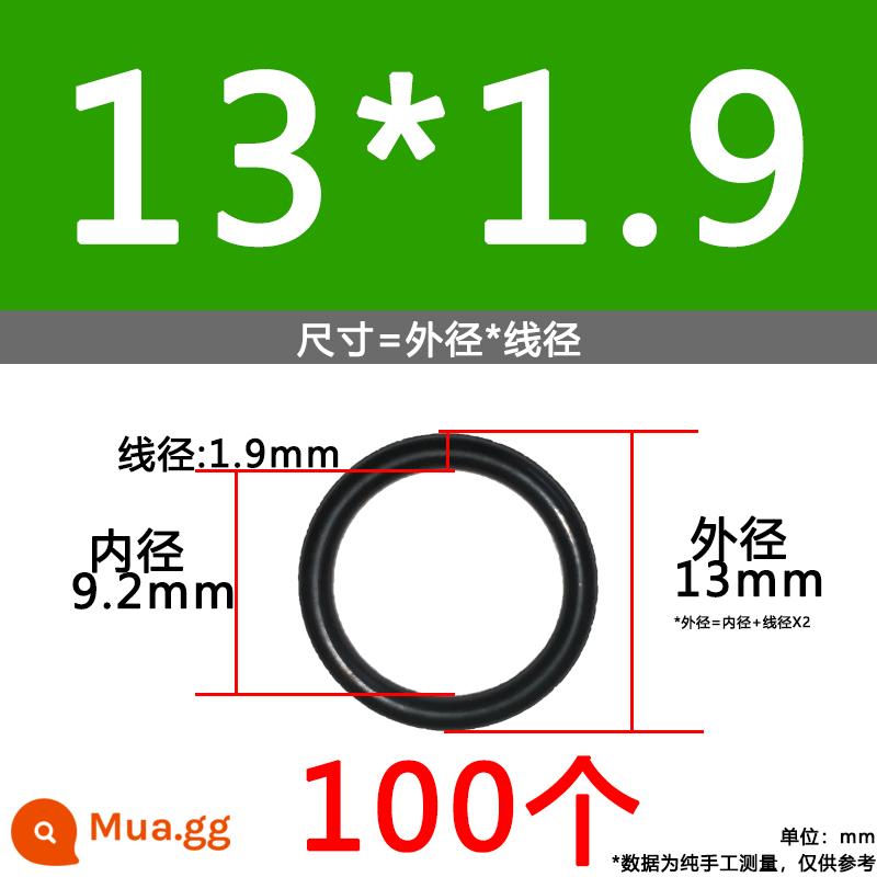 O-ring van công nghiệp van khí miễn phí vận chuyển con dấu chịu áp lực cao màu đen Dingqing flo cao su skeleton con dấu dầu chịu mài mòn hộp sửa chữa - Vỏ ngoài Nitrile 13*1.9 [100 miếng]