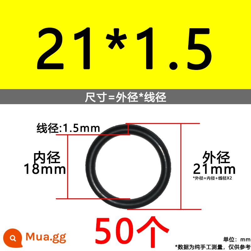 O-ring van công nghiệp van khí miễn phí vận chuyển con dấu chịu áp lực cao màu đen Dingqing flo cao su skeleton con dấu dầu chịu mài mòn hộp sửa chữa - Nitrile bên ngoài 21*1.5[50 miếng]