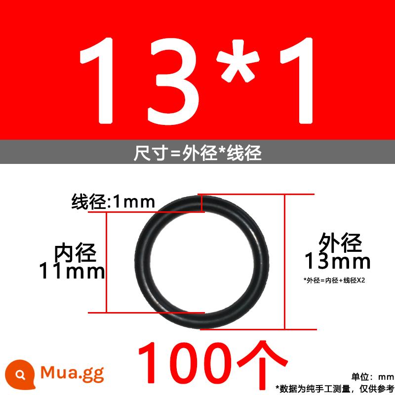 O-ring van công nghiệp van khí miễn phí vận chuyển con dấu chịu áp lực cao màu đen Dingqing flo cao su skeleton con dấu dầu chịu mài mòn hộp sửa chữa - Nitrile bên ngoài 13*1[100 miếng]