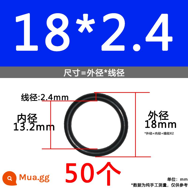 O-ring van công nghiệp van khí miễn phí vận chuyển con dấu chịu áp lực cao màu đen Dingqing flo cao su skeleton con dấu dầu chịu mài mòn hộp sửa chữa - Nitrile bên ngoài 18*2.4[50 miếng]